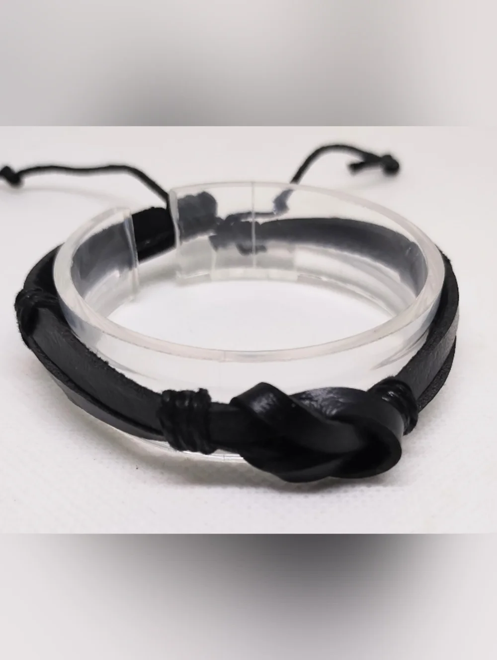 Men's Leather Bracelet Knot Black Jewelry New G9